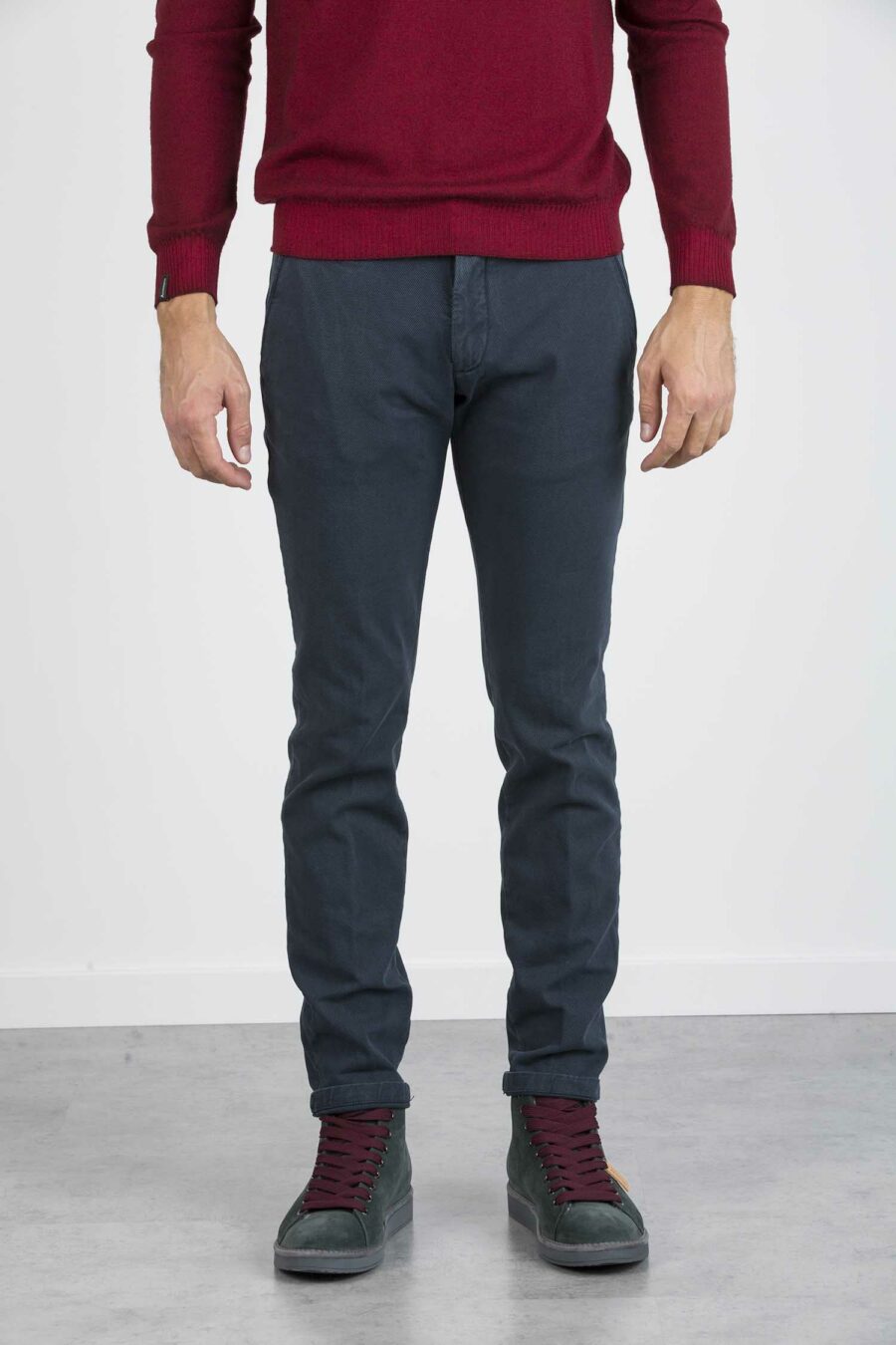 BRIGLIA-PANTALONE TRAMA NERA-BRIBG05421750 BLU