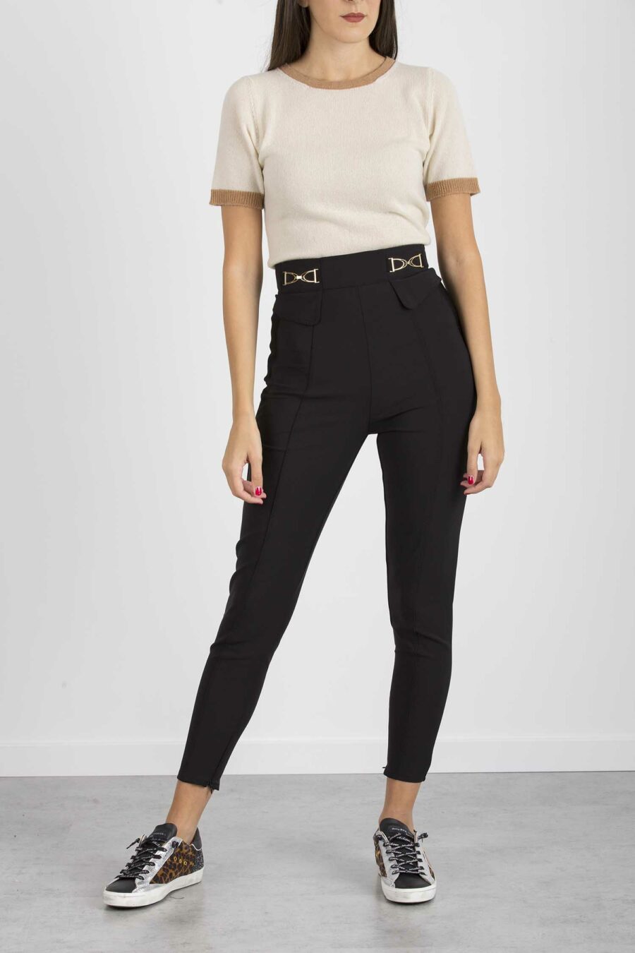 ELISABETTA FRANCHI-PANTALONE-EFPA37816E2 NERO