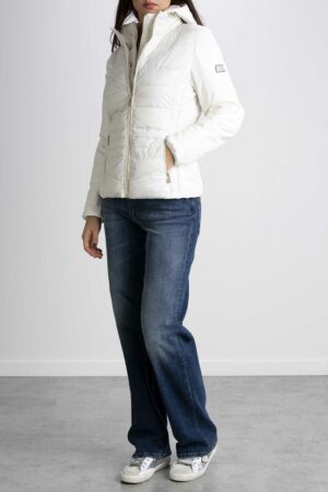 YES ZEE-GIUBBINO TRAPUNTATO CON FINTO GILET STACCABILE-ESJ045M82L GESSO
