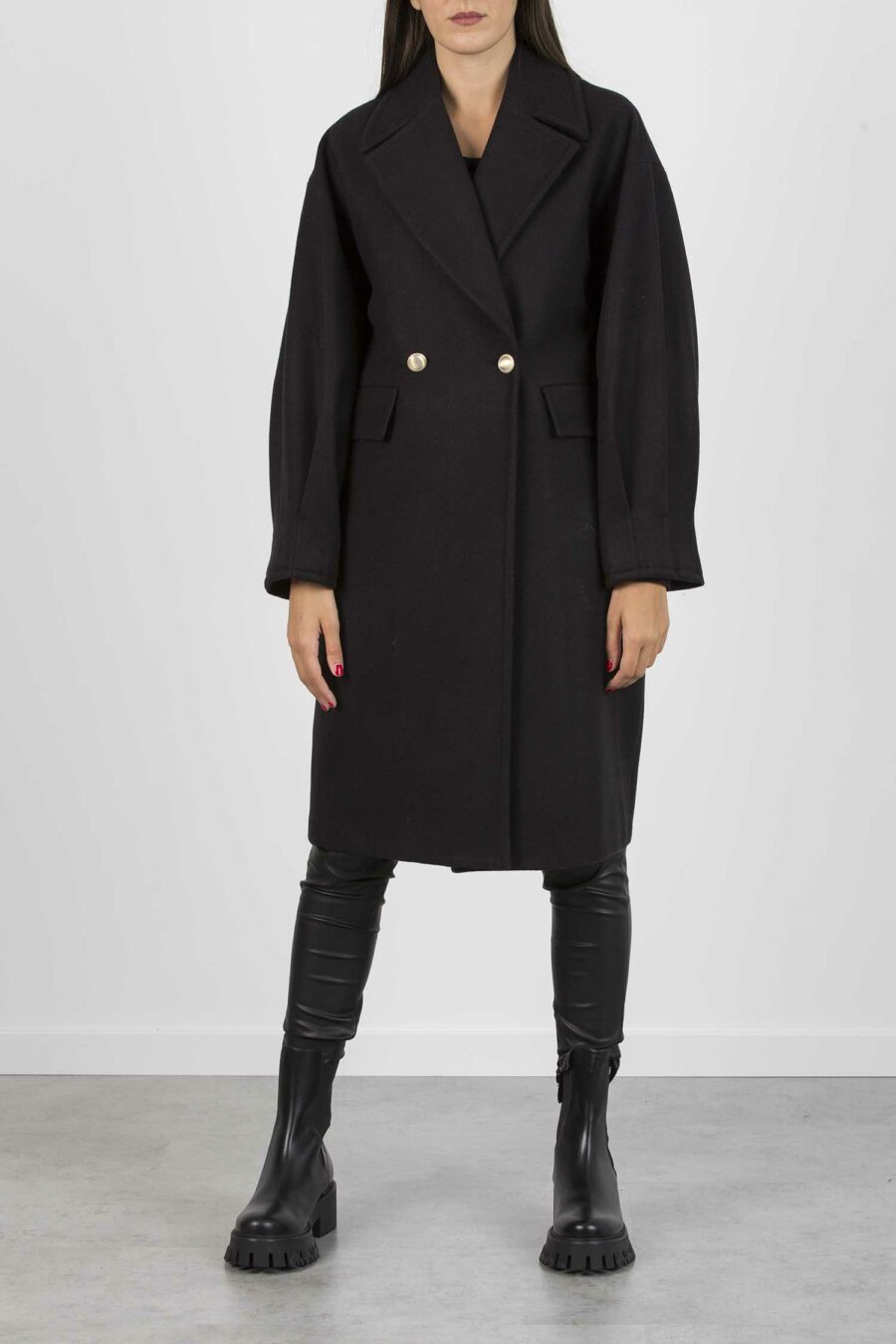 LIU JO-CAPPOTTO GODI-LJWF1474T4612 NERO