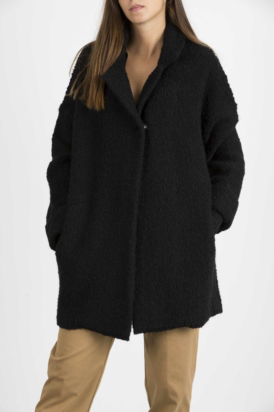 LIU JO-CAPPOTTO IN MAGLIA-LJWF1502MA27J NERO