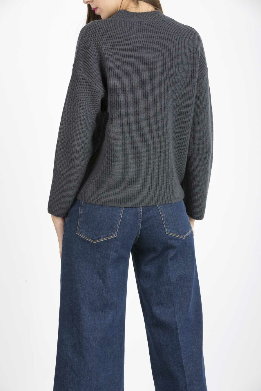 MARELLA-MAGLIA CANOTTIERA TOP-MACAMBRA NERO
