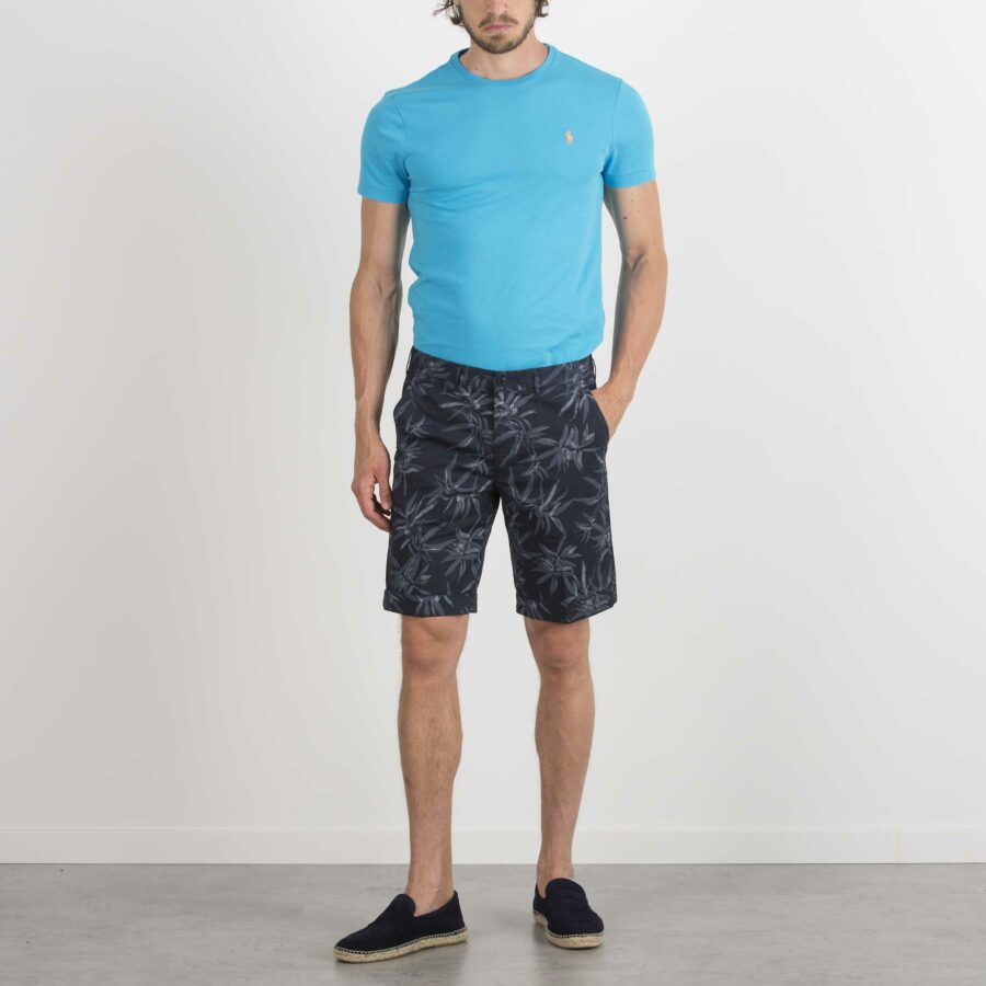 40WEFT-BERMUDA CHINO BASIC STAMPA OVER FIORE-40SERGENTBE6361 BLU