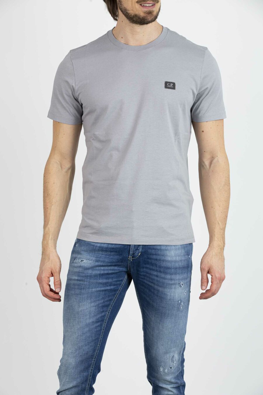 CP COMPANY-T-SHIRT IN JERSEY-CPTS045A005100W GREY