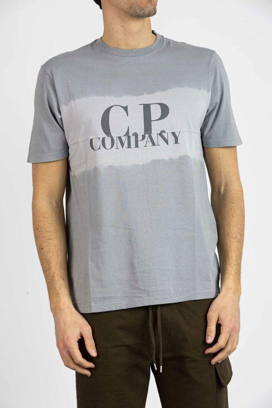 CP COMPANY-T-SHIRT IN JERSEY CON LOGO TIE-DYE-CPTS234A005431S GREY