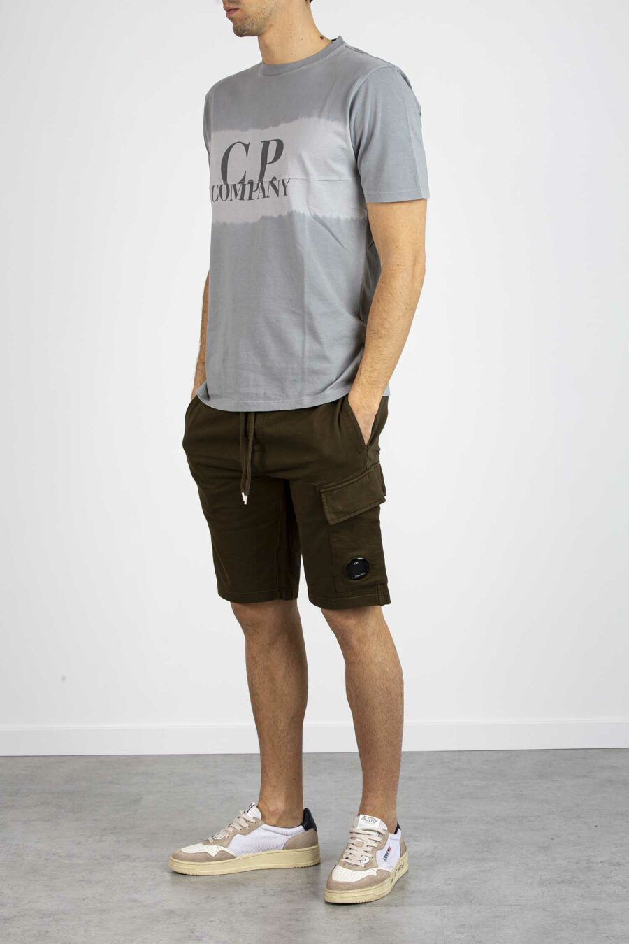 CP COMPANY-T-SHIRT IN JERSEY CON LOGO TIE-DYE-CPTS234A005431S GREY