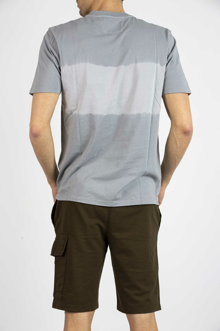 CP COMPANY-T-SHIRT IN JERSEY CON LOGO TIE-DYE-CPTS234A005431S GREY