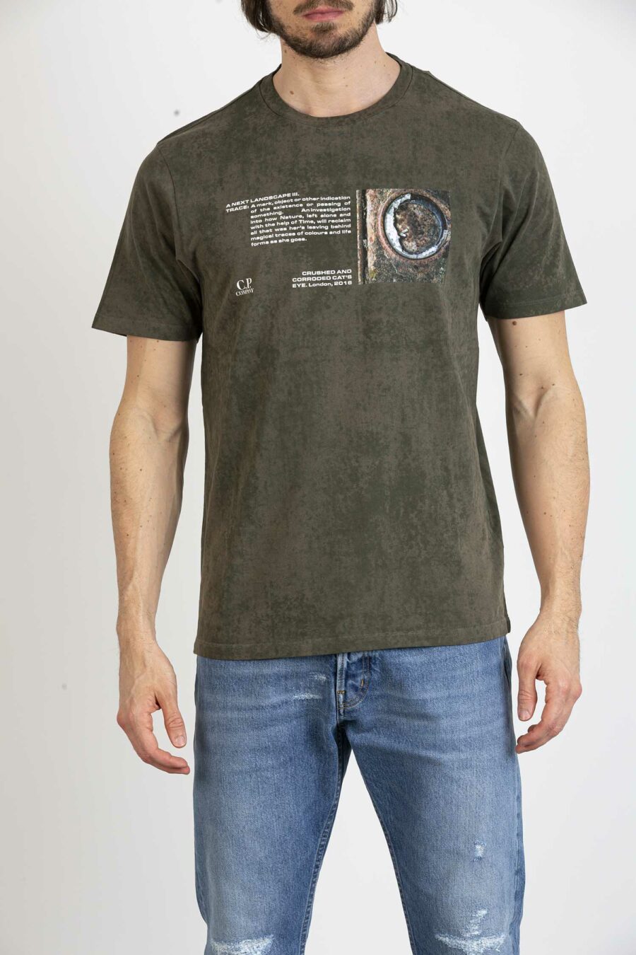 CP COMPANY-T-SHIRT IN JERSEY TREATED NEXT LANDSCAPE VISUAL-CPTS247A005431H TREATMENT