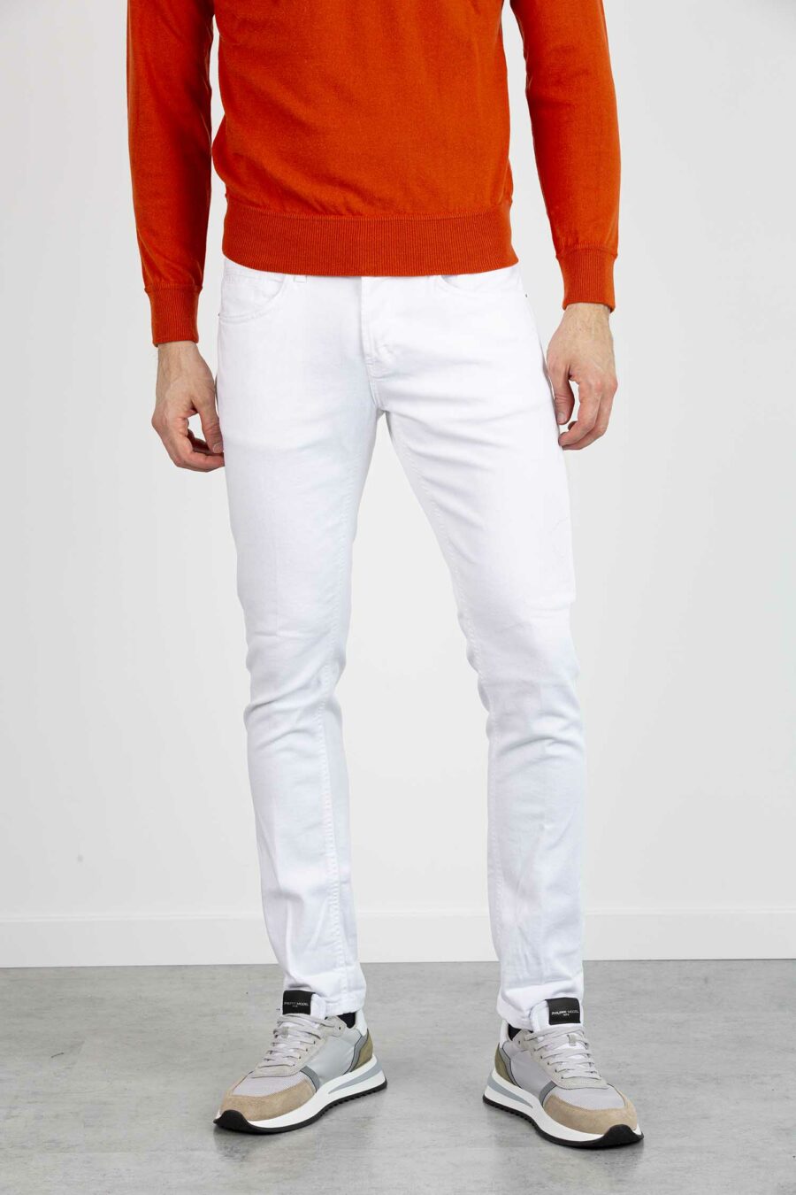 DONDUP-JEANS GEORGE COLORATO-DDUP232BS0030PTDP22 BIANCO