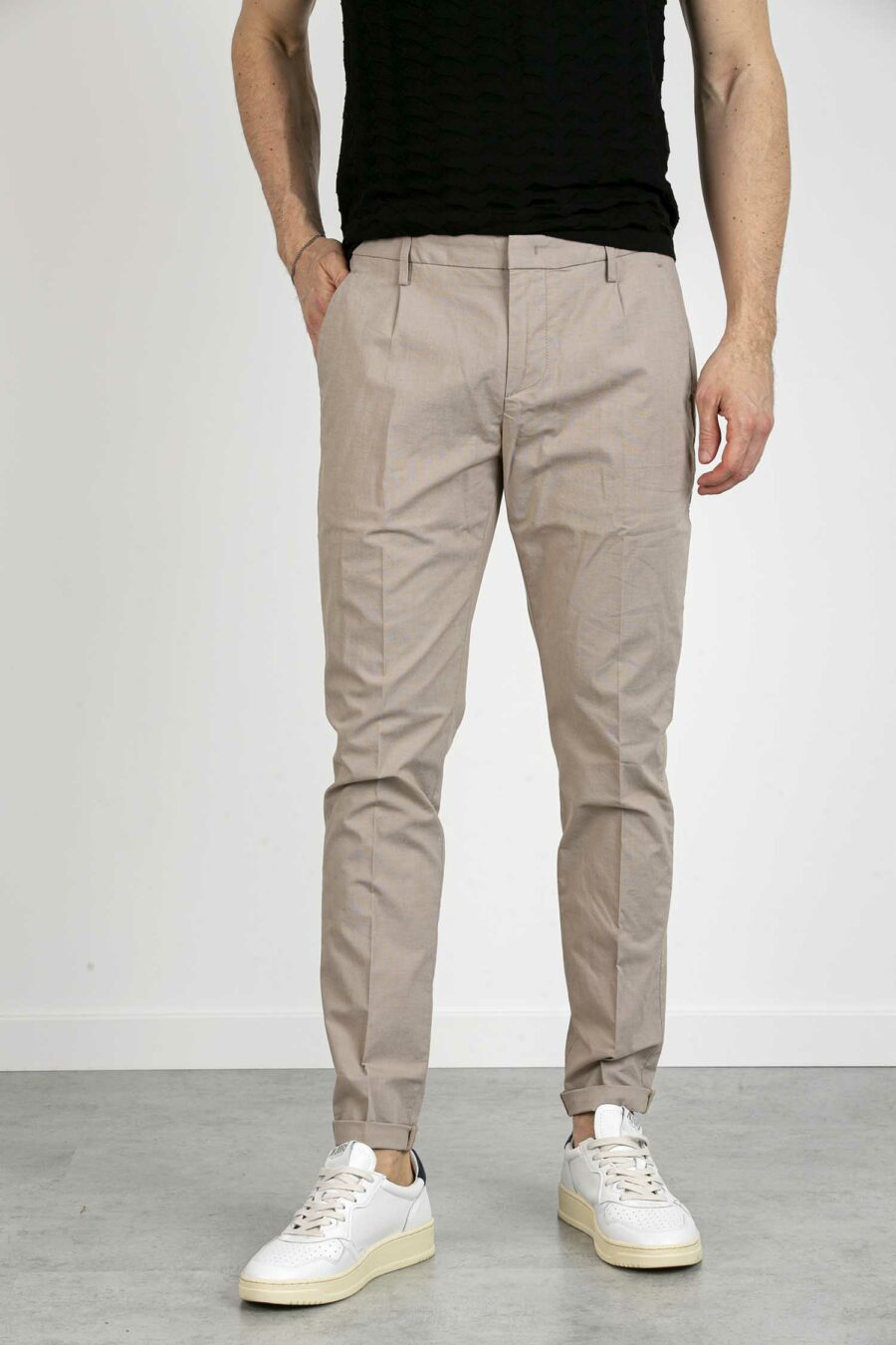 DONDUP-PANTALONE GAUBERT PINCES-DDUP517FS0241002 ECRU