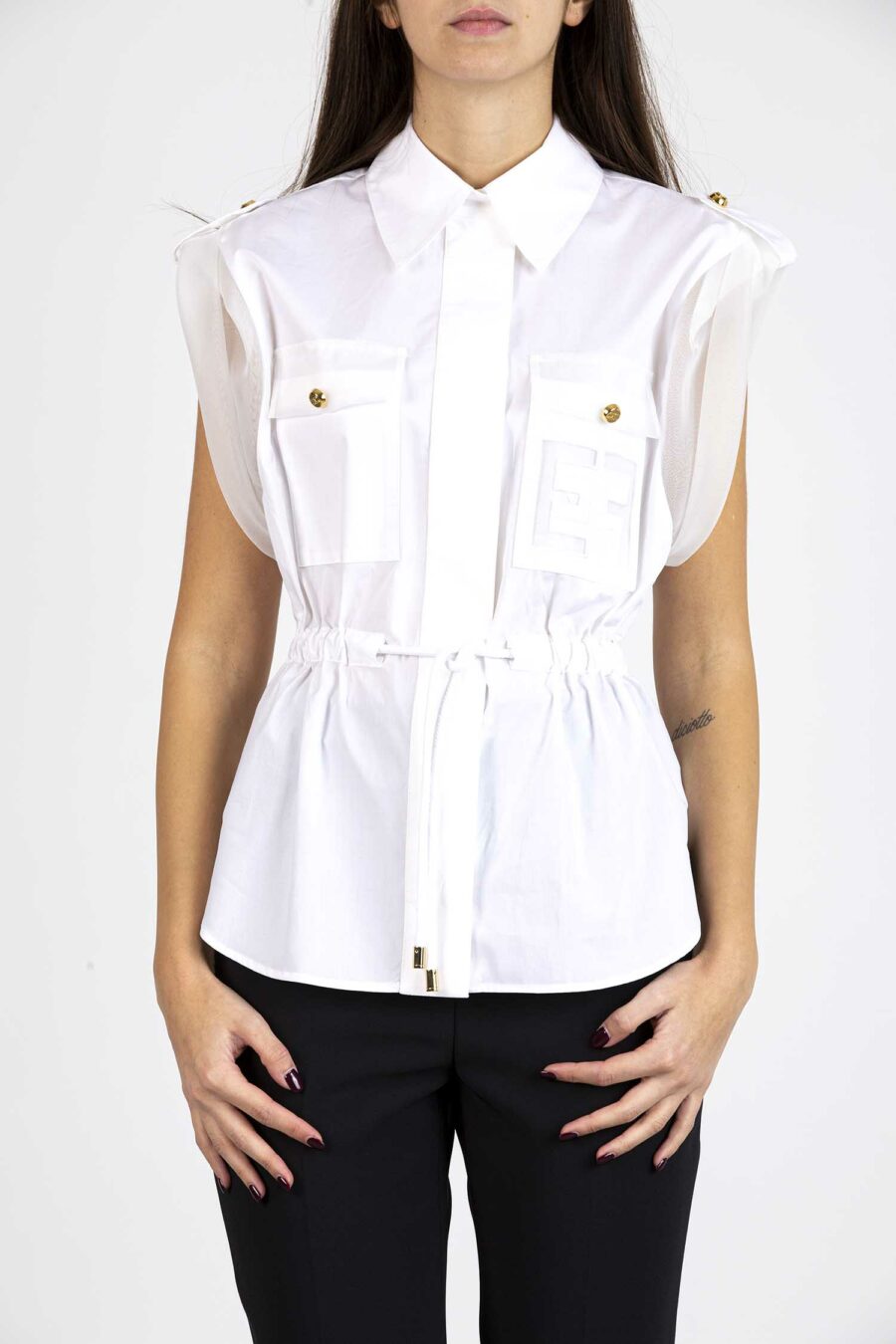 ELISABETTA FRANCHI-CAMICIA DONNA-EFCA02721E2 BIANCO