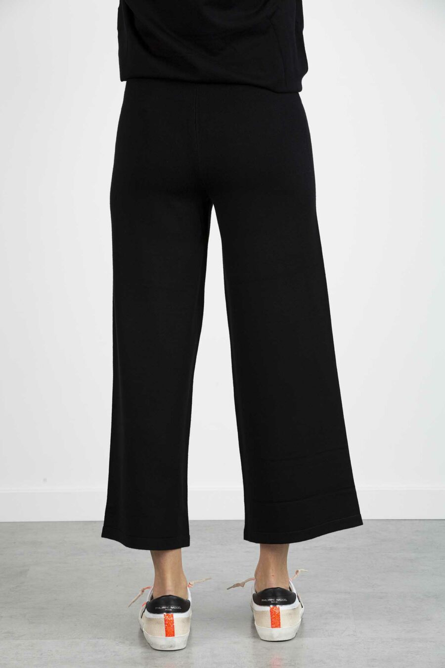 EMME MARELLA-PANTALONE IN MAGLIA-EMCARTA NERO