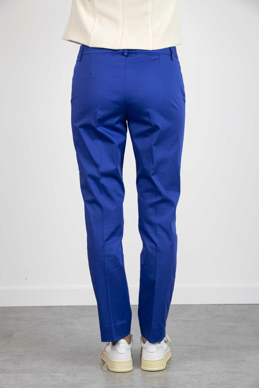 EMME MARELLA-PANTALONE IN RASO DI COTONE STRETCH-EMEDOTTO BLUE