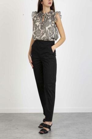 EMME MARELLA-CANOTTA FLUIDO JACQUARD STAMPATO-EMELOISE PANNA