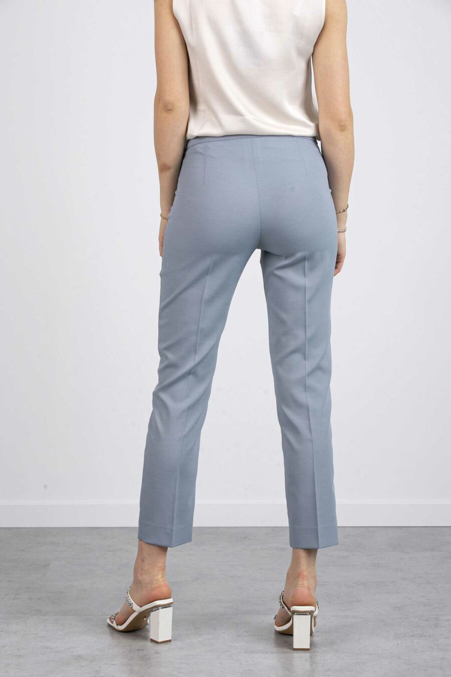 EMME MARELLA-PANTALONE STRETCH-EMNARCISO AZZURRO