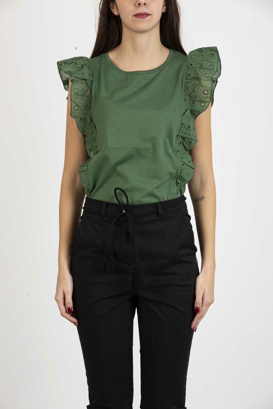 EMME MARELLA-T-SHIRT JERSEY E SANGALLO-EMROYAL VERDE