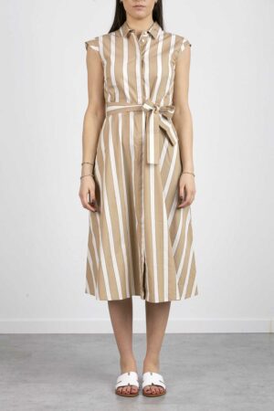 EMME MARELLA-ABITO IN COTONE FANTASIA-EMTUNISI BEIGE
