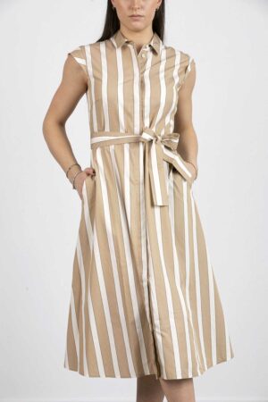 EMME MARELLA-ABITO IN COTONE FANTASIA-EMTUNISI BEIGE