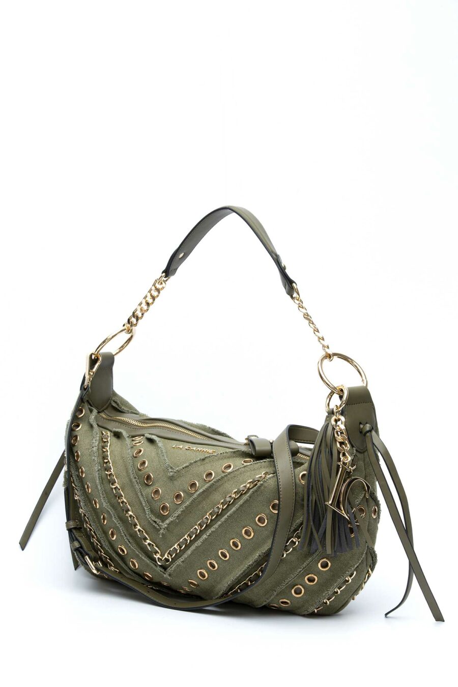 LA CARRIE-BORSA MOON DENIM CANVAS-LCTS350CAN GREEN
