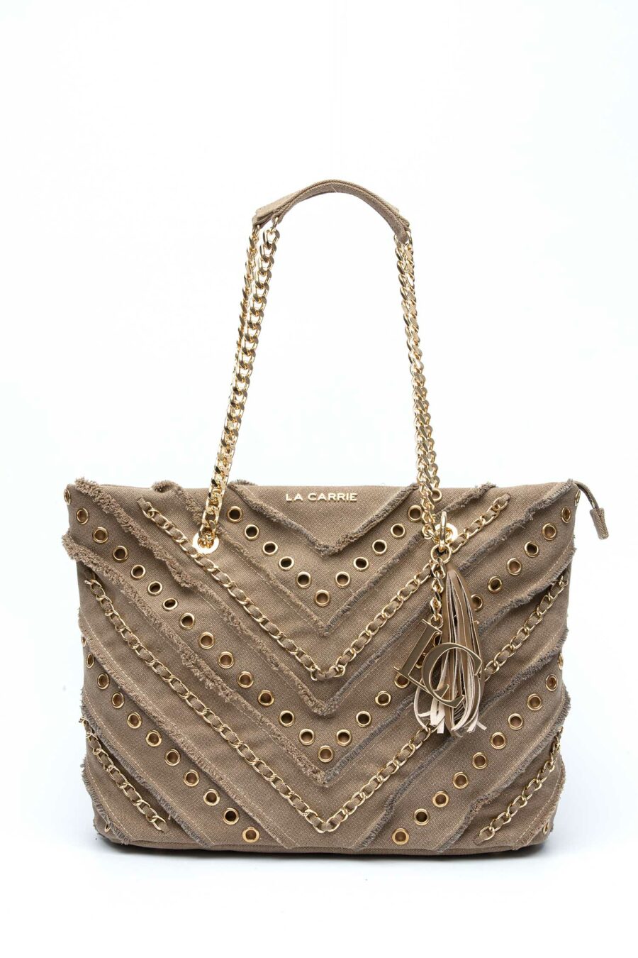LA CARRIE-BORSA SHOPPER DENIM CANVAS-LCVB521CAN BEIGE