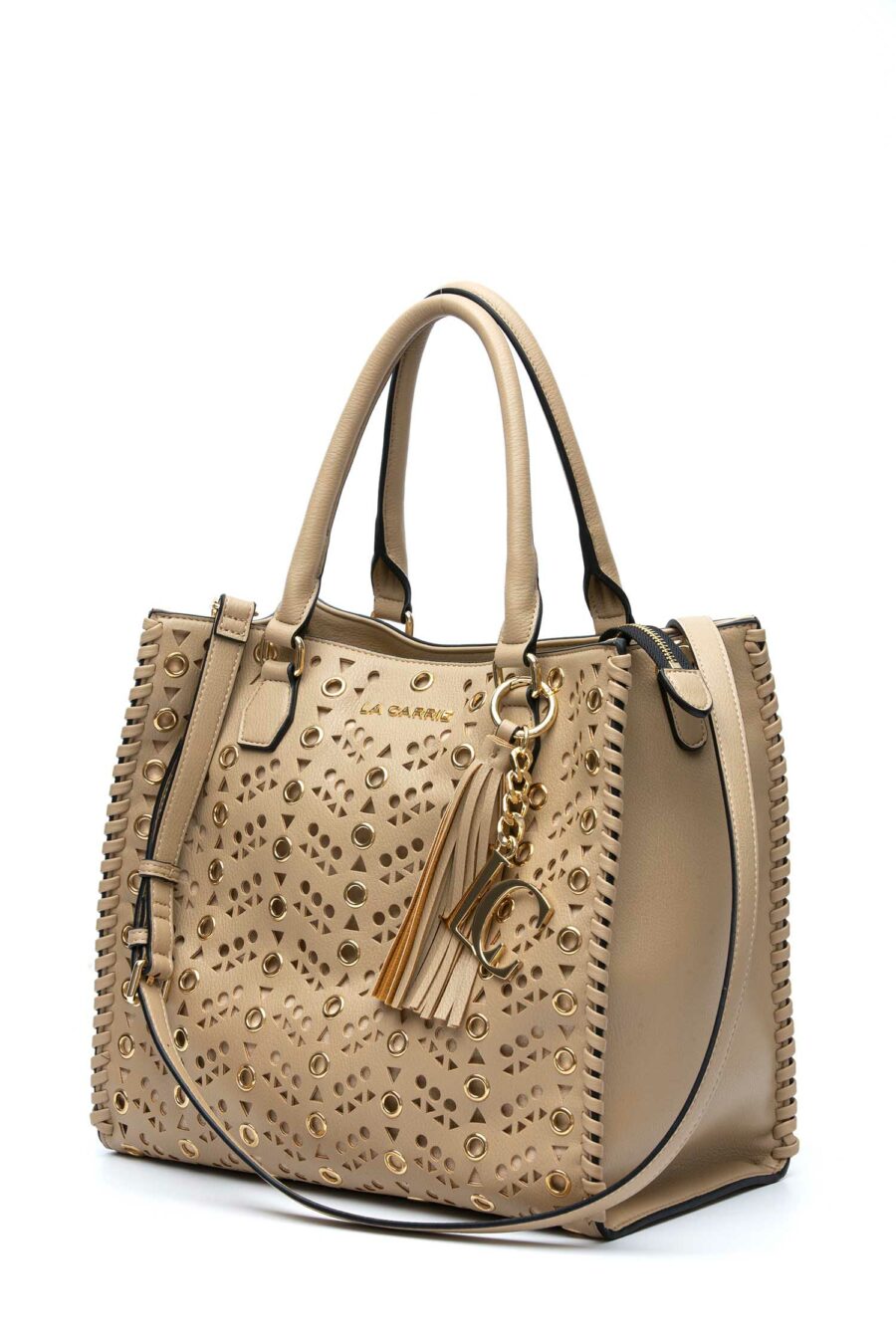 LA CARRIE-BORSA SHOPPER LASER SYNTHETIC TUMBLED-LCVG502TBS TAUPE