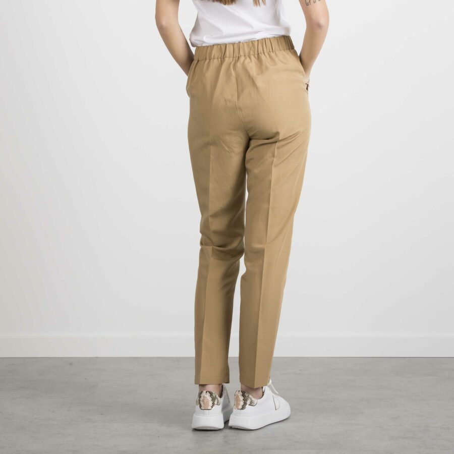 LIU JO-PANTALONE LINO TENCEL H.W-LJWA1299T4818 PANNA