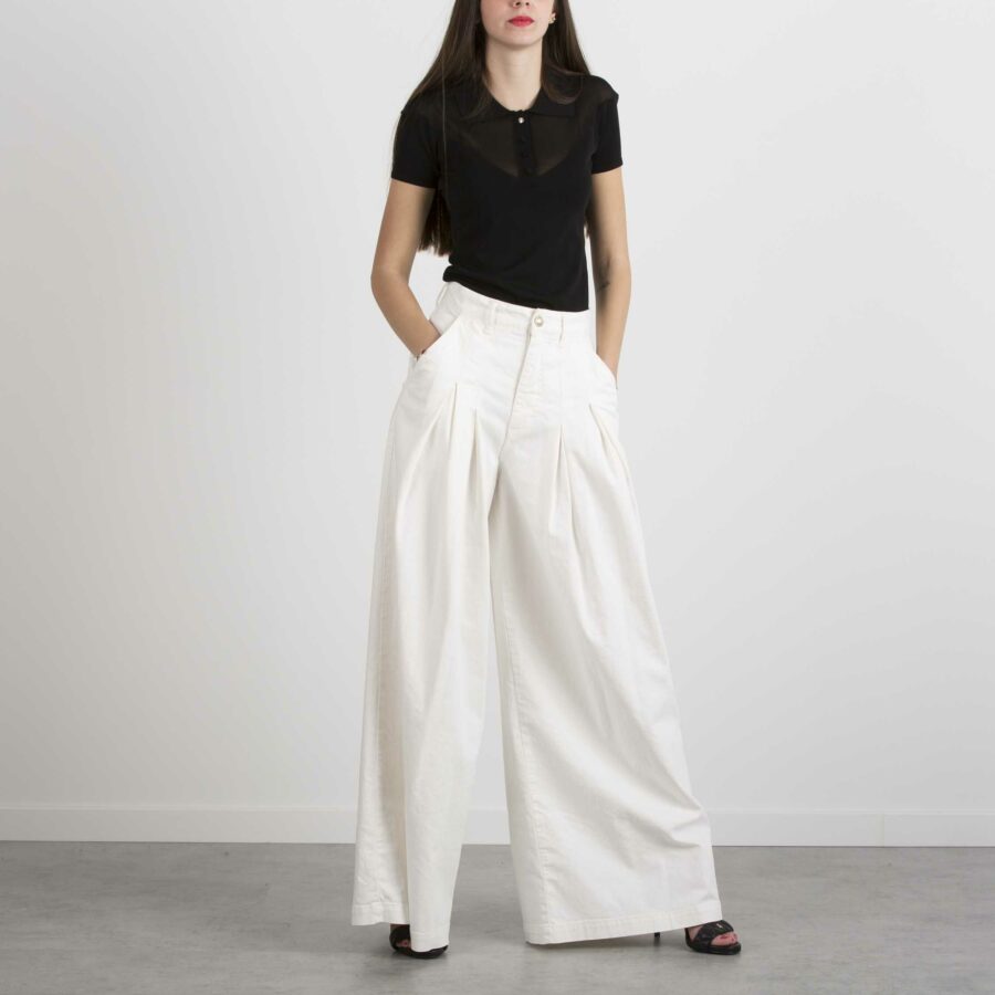 LIU JO-PANTALONE FLARE ANGEL H.W-LJWA1449T4850 PANNA