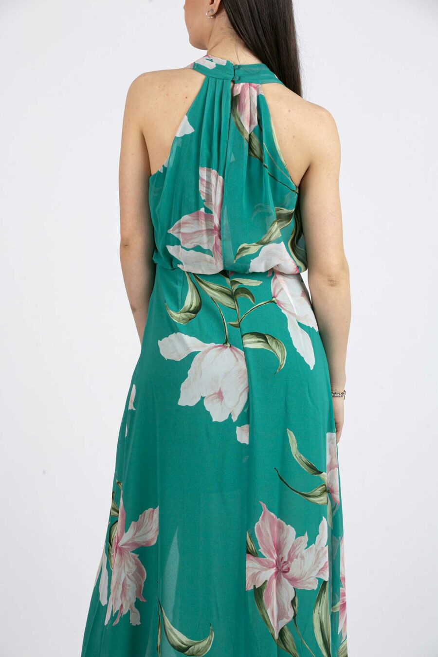 MARELLA-ABITO LUNGO IN GEORGETTE CON STAMPE-MAEGISTOP2 VERDE