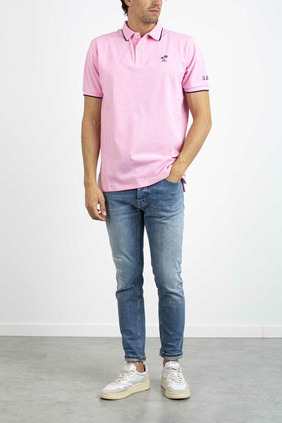 SAINT BARTH-POLO CON RICAMO PALM-MC2BEVH00100030B ROSA