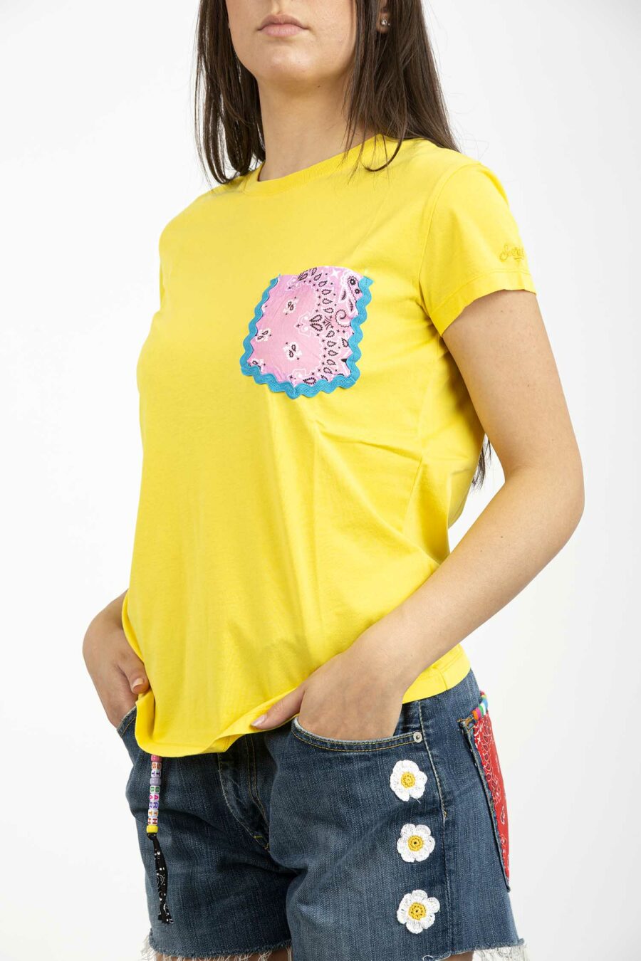 SAINT BARTH-T-SHIRT TASCHINO-MC2NADI00203280B GIALLO