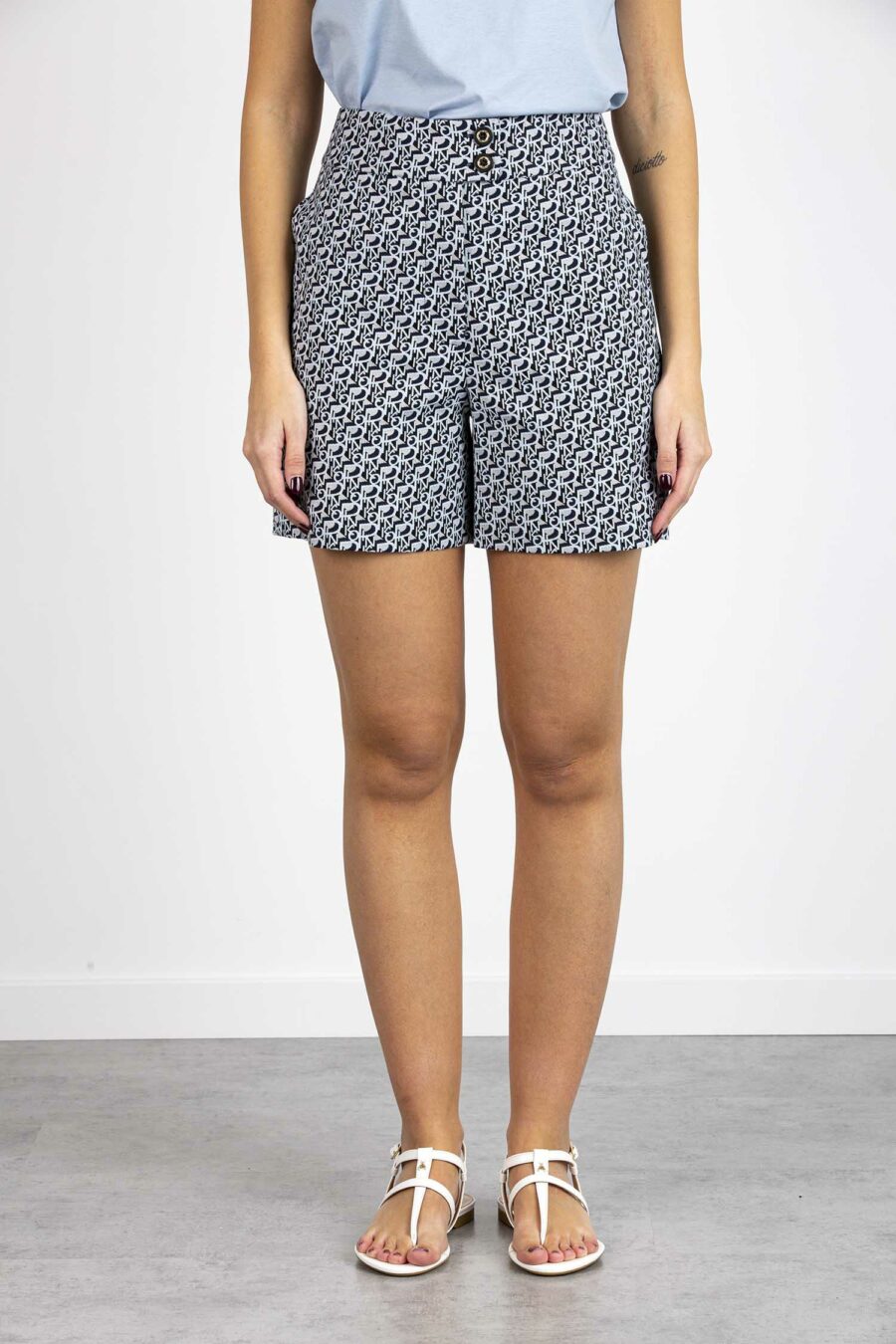 PINKO-SHORT JACQUARD-PKLOQUACE2 BLU