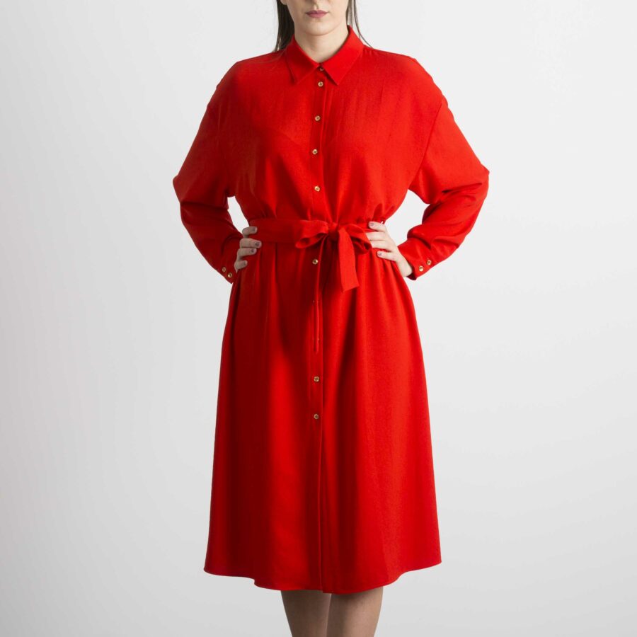 PINKO-ABITO CREPE FLUIDO-PKMANIEROSO ROSSO