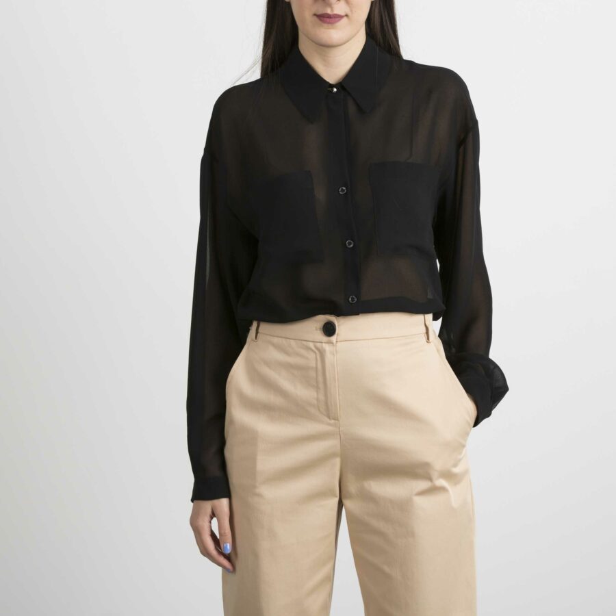 PATRIZIA PEPE-CAMICIA-PP2C1250A3ZQ NERO