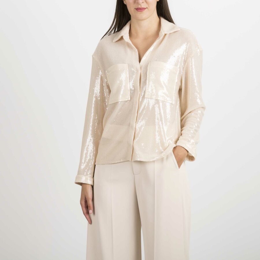 PATRIZIA PEPE-CAMICIA ALL-OVER PAILLETTES-PP2C1250A9C9 CIPRI