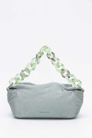 PATRIZIA PEPE-BORSA TOUCH MAXICHAIN SUEDE-PP8B0275L013 ALGAE