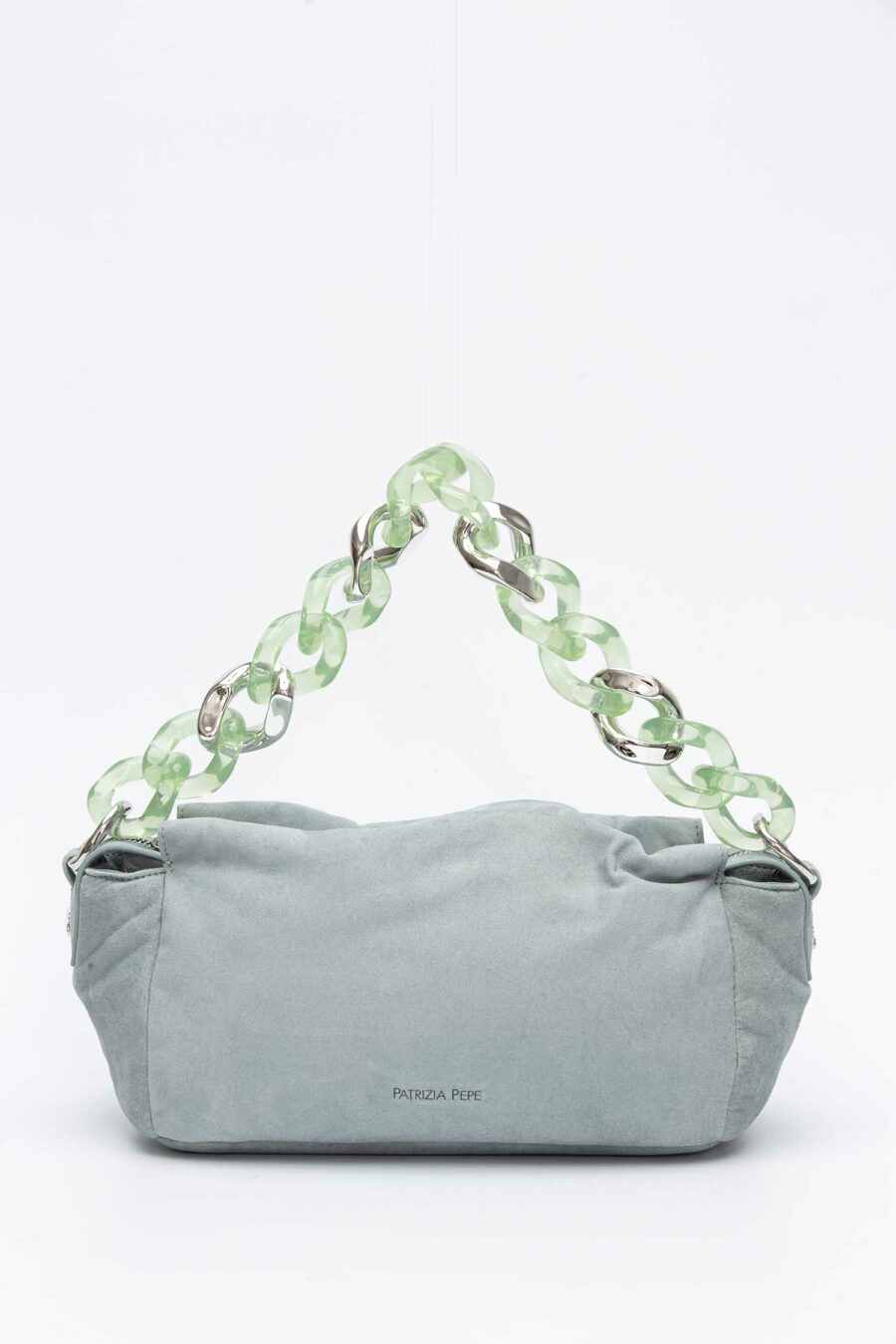 PATRIZIA PEPE-BORSA TOUCH MAXICHAIN SUEDE-PP8B0275L013 ALGAE