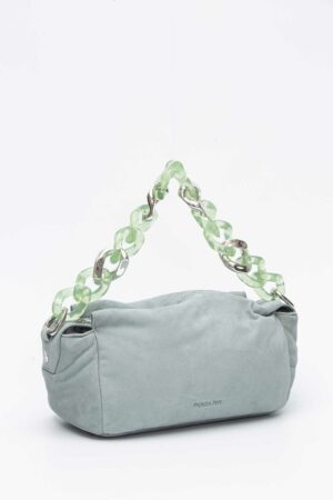 PATRIZIA PEPE-BORSA TOUCH MAXICHAIN SUEDE-PP8B0275L013 ALGAE
