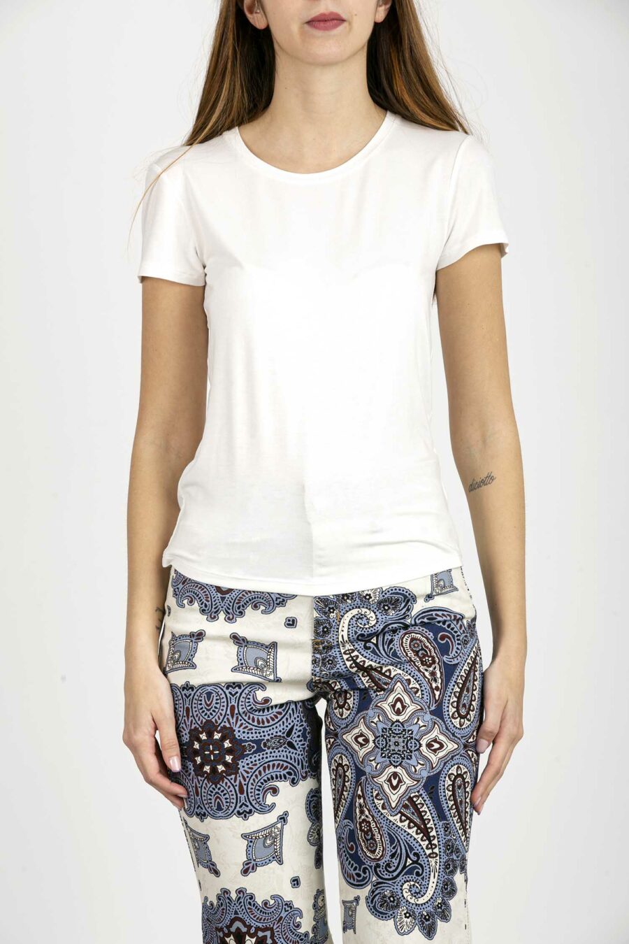 PATRIZIA PEPE-T-SHIRT MANICA CORTA "ESSENTIAL"-PP8M1419J013 BIANCO
