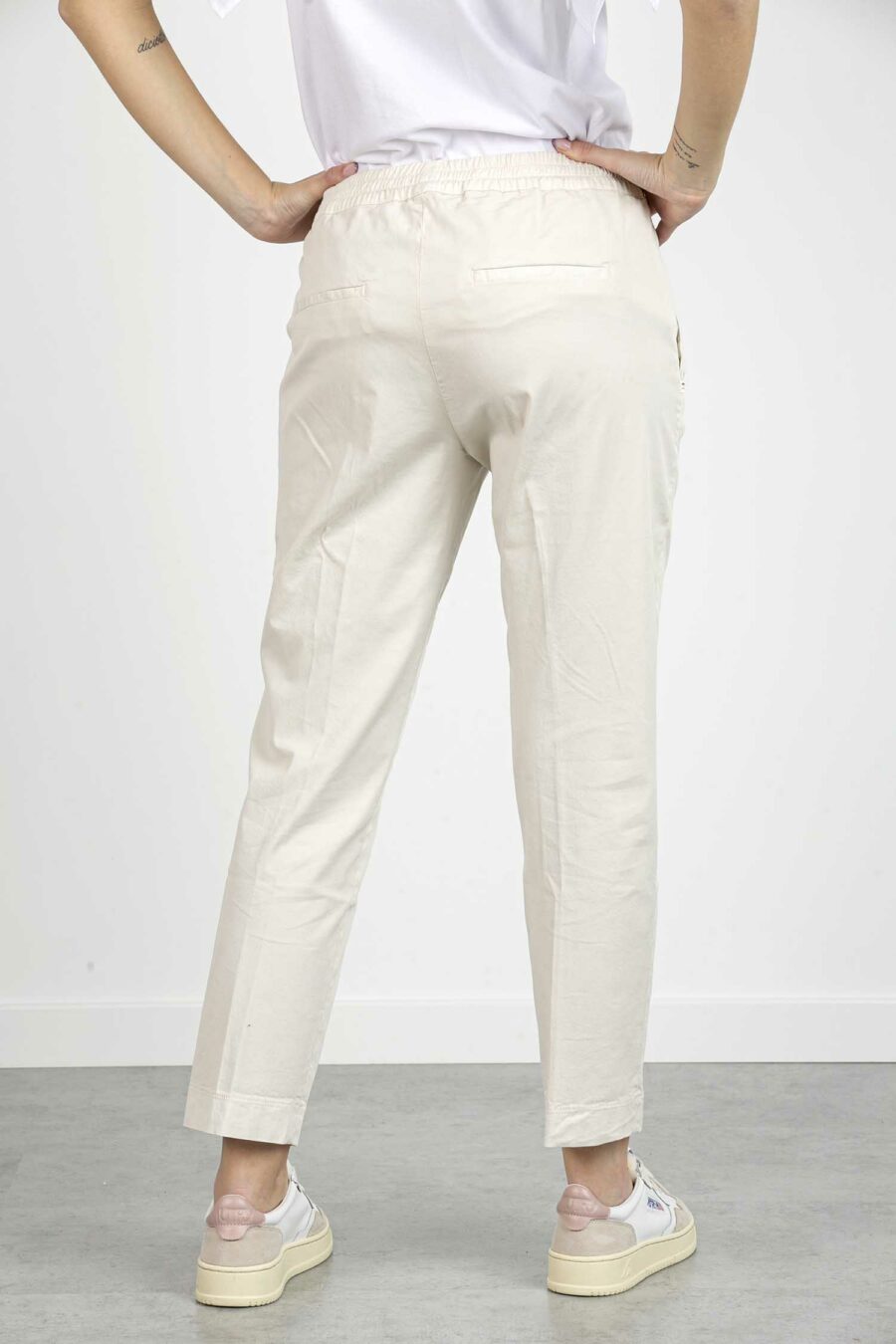 RE-HASH-PANTALONE FRANCY CON ELASTICO IN VITA-RHP3352U003 CREMA