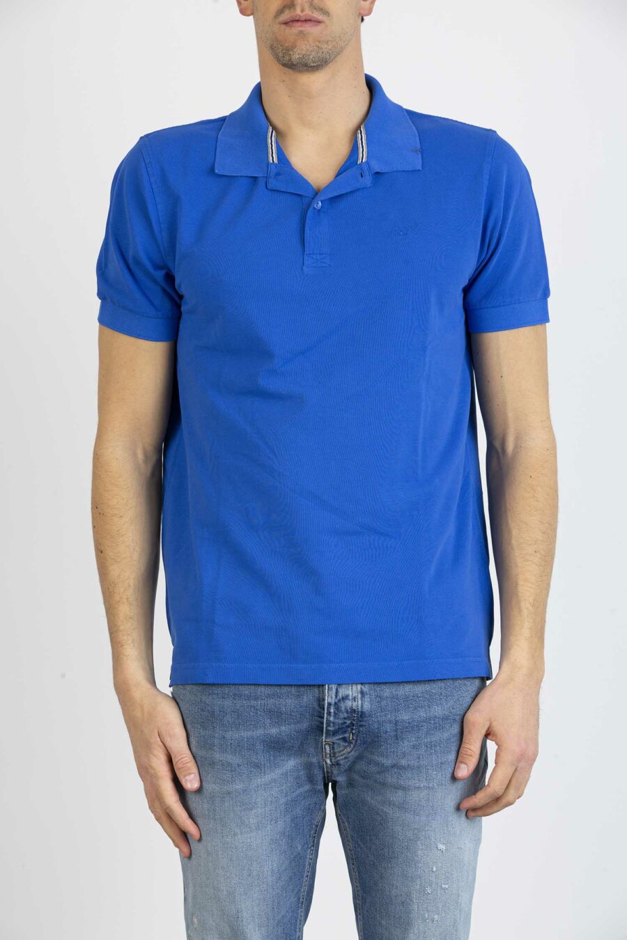 SUN68-POLO COLD DYE DETAILS EL.-SNA32103 BLUE
