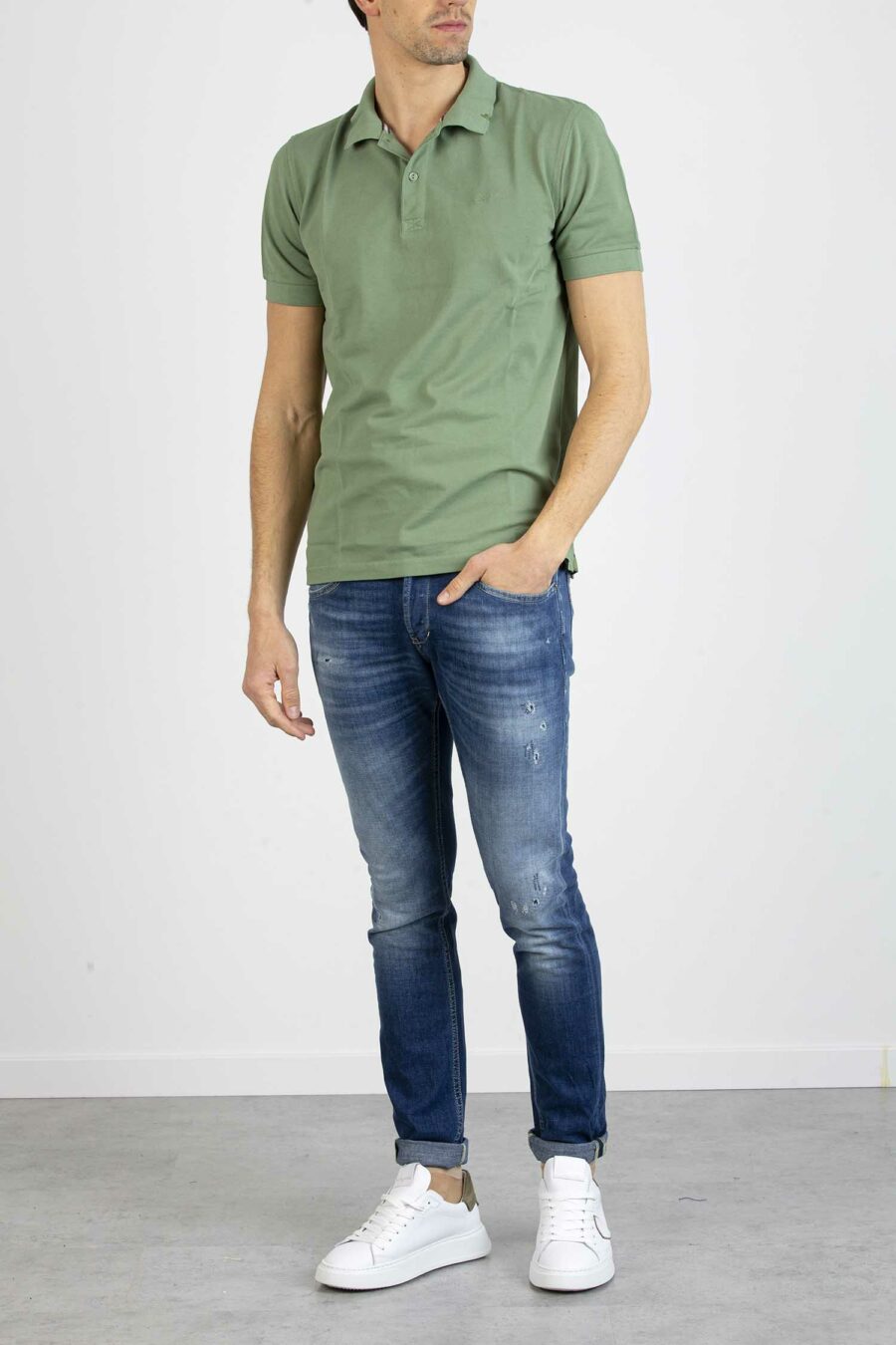 SUN68-POLO COLD DYE DETAILS EL.-SNA32103 MILITARE