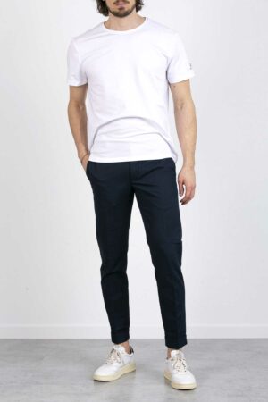 TELERIA ZED-PANTALONE COTONE LINO-TZEDWARDQRB BLU