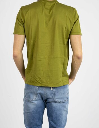 CP COMPANY-T-SHIRT IN JERSEY CON TASCHINO-CPTS038A006130G GREEN