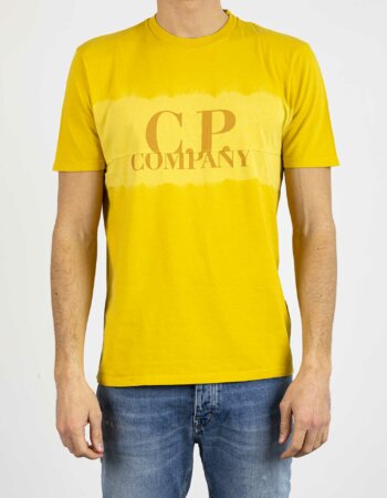CP COMPANY-T-SHIRT IN JERSEY CON LOGO TIE-DYE-CPTS234A005431S GOLD