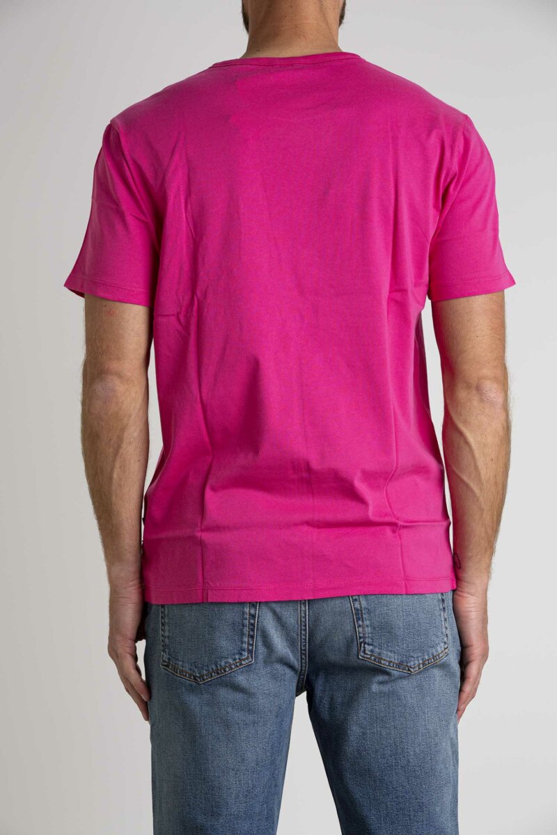 SUN68-T-SHIRT ROUND SOLID POCKET-SNT33101 ROSA