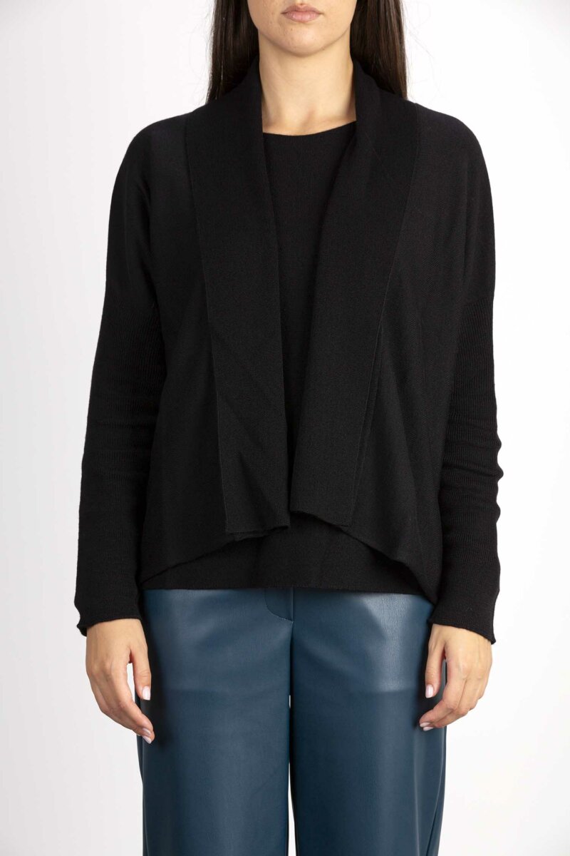 ALPHA-CARDIGAN M/L DETT. LINKS-APAD4032E NERO