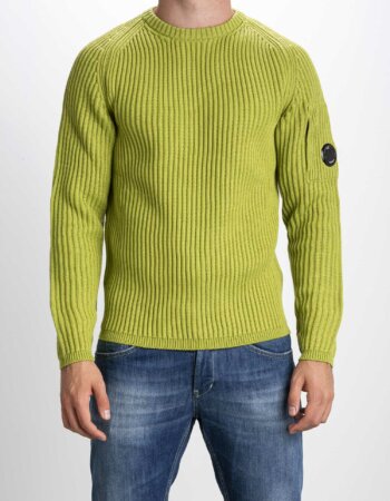 CP COMPANY-MAGLIA CREW NECK IN MERINO WOOL-CPKN204A005292A GOLDEN