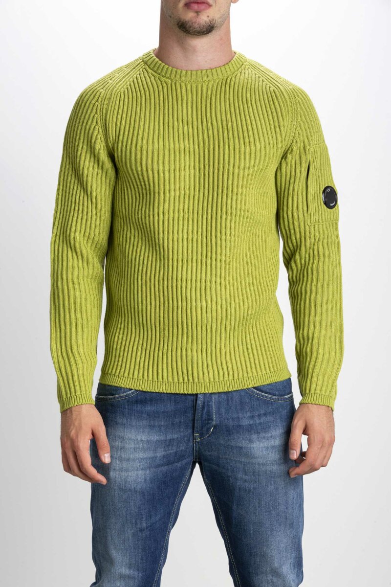 CP COMPANY-MAGLIA CREW NECK IN MERINO WOOL-CPKN204A005292A GOLDEN