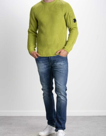 CP COMPANY-MAGLIA CREW NECK IN MERINO WOOL-CPKN204A005292A GOLDEN