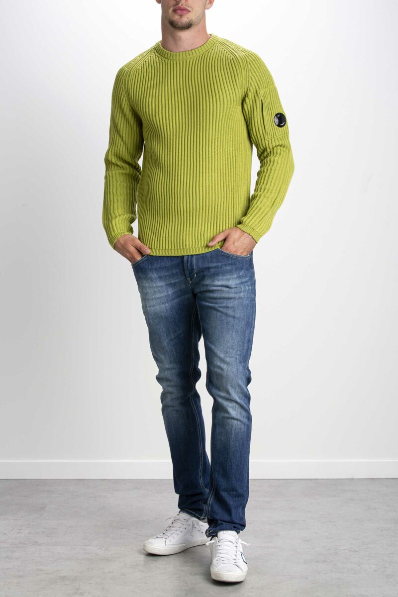 CP COMPANY-MAGLIA CREW NECK IN MERINO WOOL-CPKN204A005292A GOLDEN